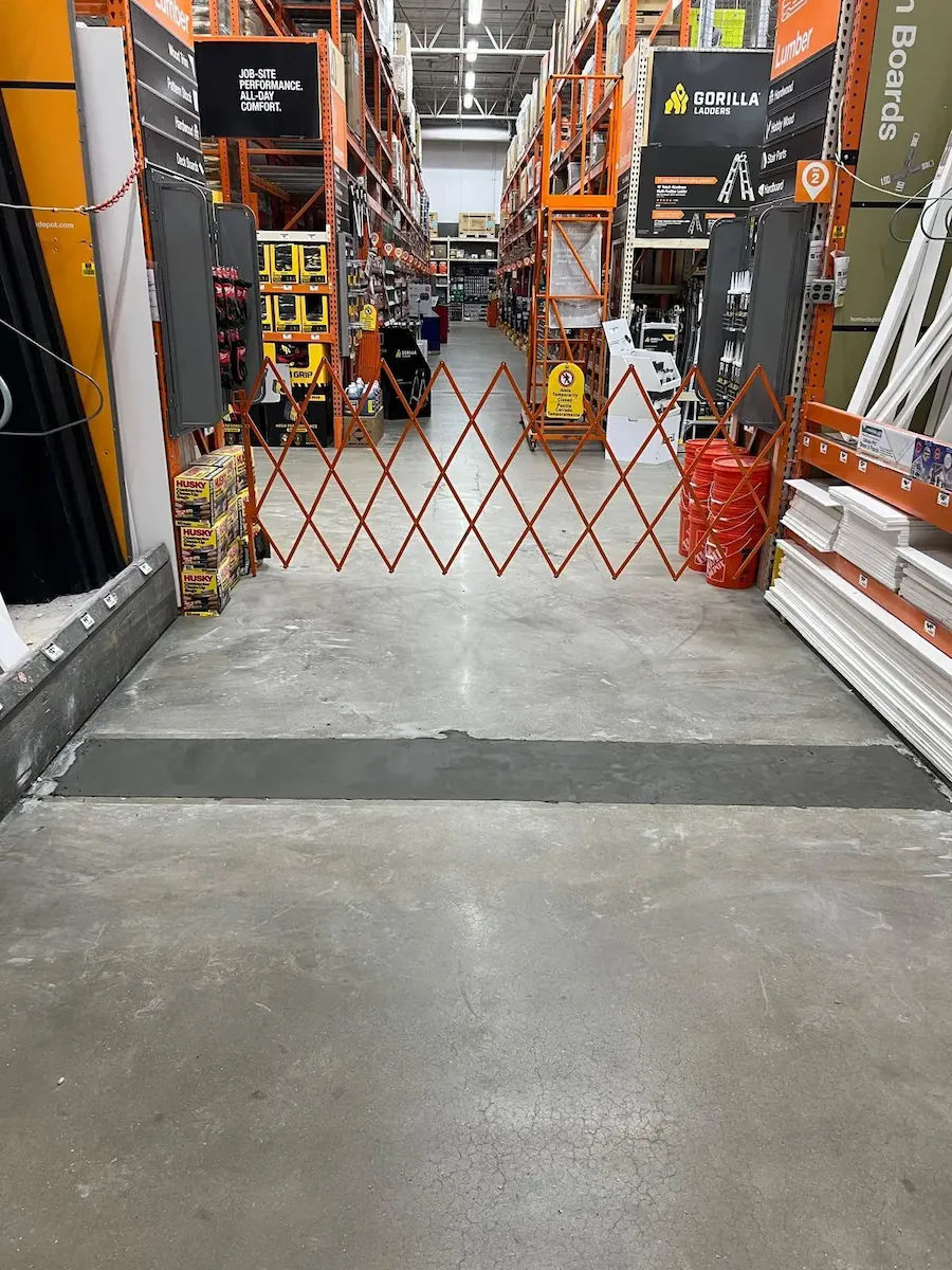 Application of high-durability sealant in concrete joints.