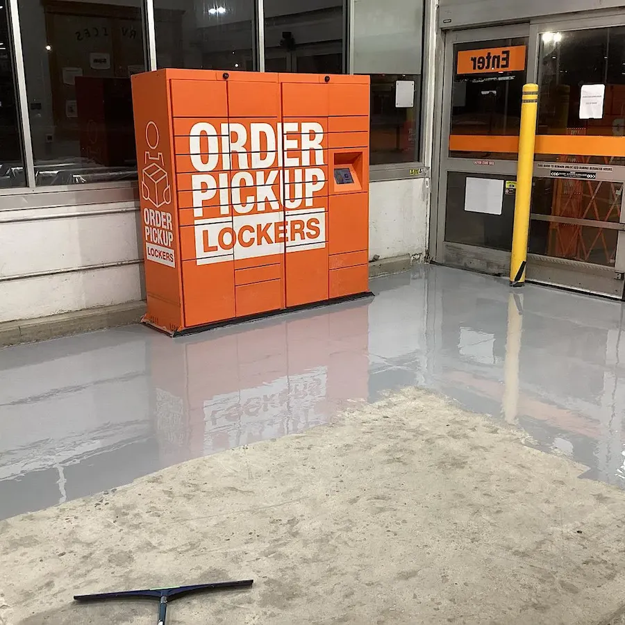 Application of high-gloss grey epoxy resin by L&L CONTRACTORS INC.