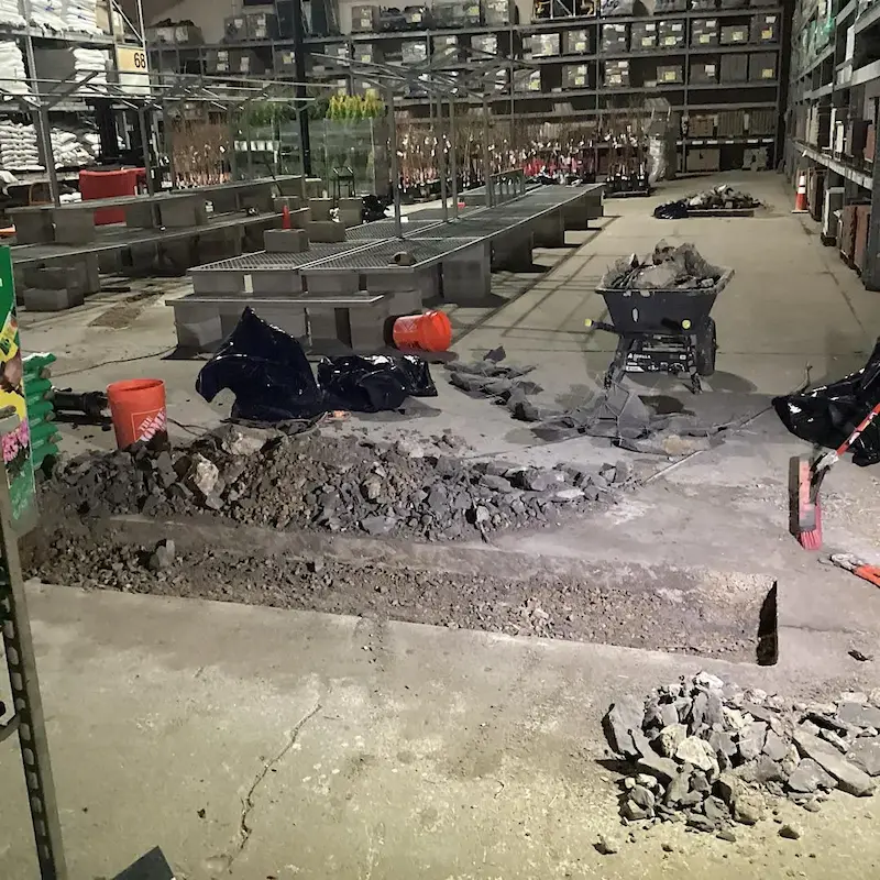 Concrete Floor Trench Preparation